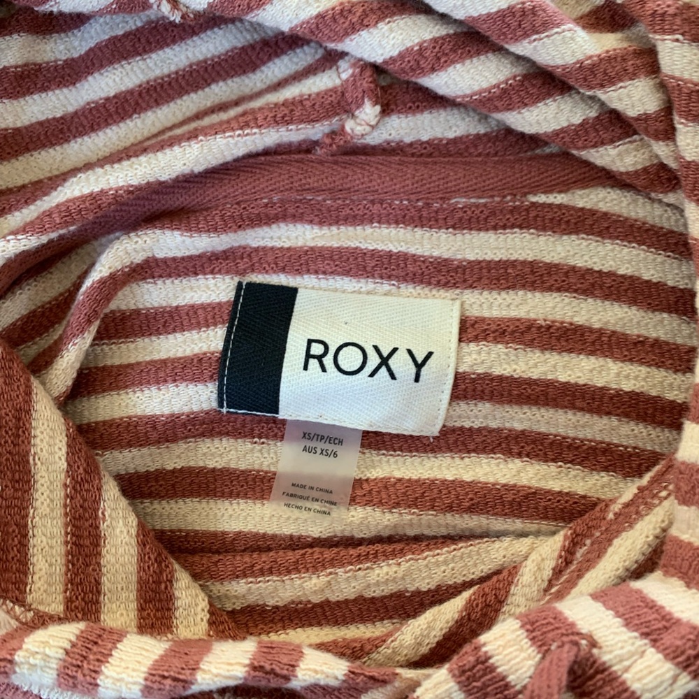 Roxy boho beach vibes hoodie pullover rust brown white size xs / small? - Picture 5 of 8